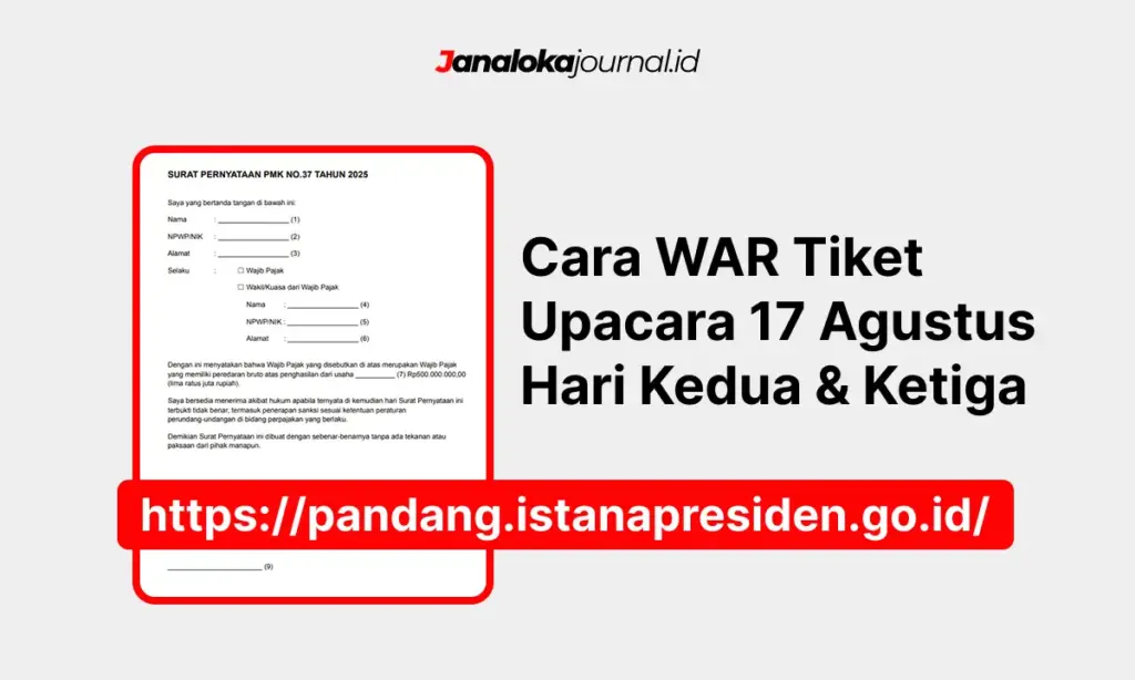 Cara WAR Tiket Upacara 17 Agustus Hari Kedua dan Ketiga