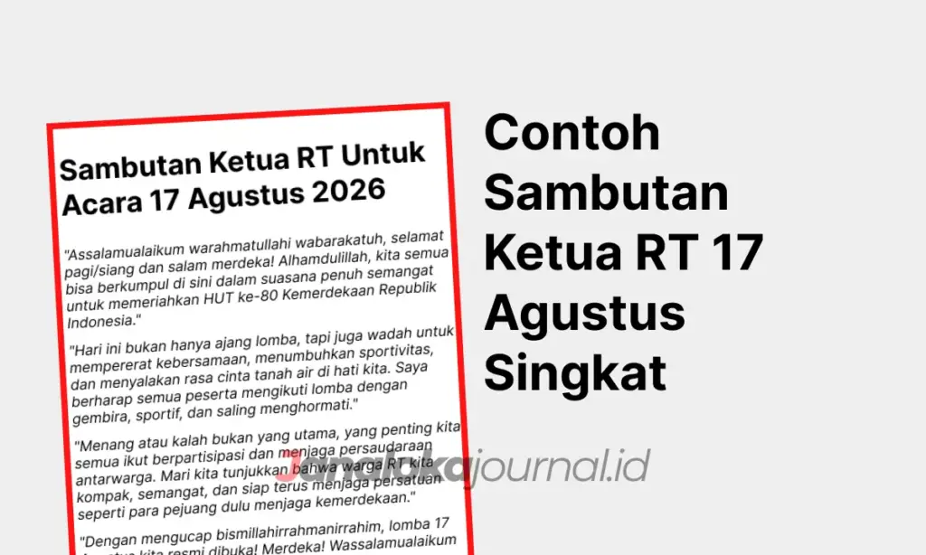 Contoh Sambutan Ketua RT 17 Agustus Singkat