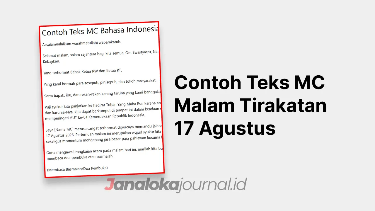 Contoh Teks MC Malam Tirakatan 17 Agustus