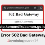 Laman pip.kemendikdasmen.go.id Alami Error 502 Hari Ini