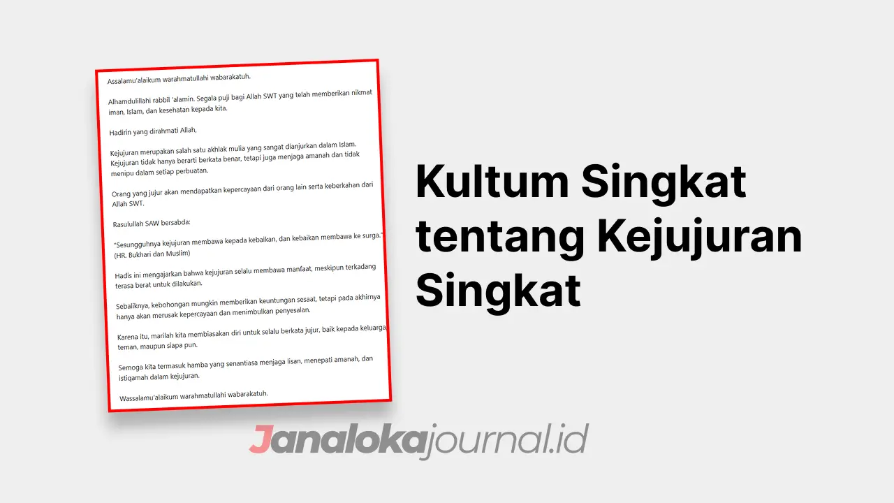 Kultum Singkat tentang Kejujuran Singkat