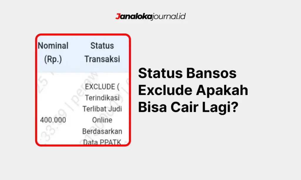 Status Bansos Exclude Apakah Bisa Cair Lagi
