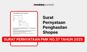Surat Pernyataan Penghasilan Shopee Bebas Pajak PMK No 37 Tahun 2025 PDF dan Word