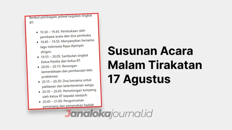 Susunan Acara Malam Tirakatan 17 Agustus 2026 Tingkat RT RW Desa