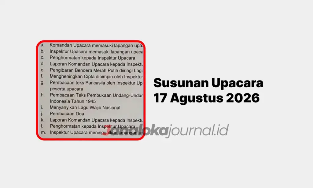 Susunan Upacara 17 Agustus 2026