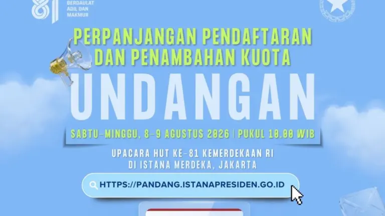 Pendaftaran Upacara di Istana 2026 Diperpanjang Hingga 8 dan 9 Agustus
