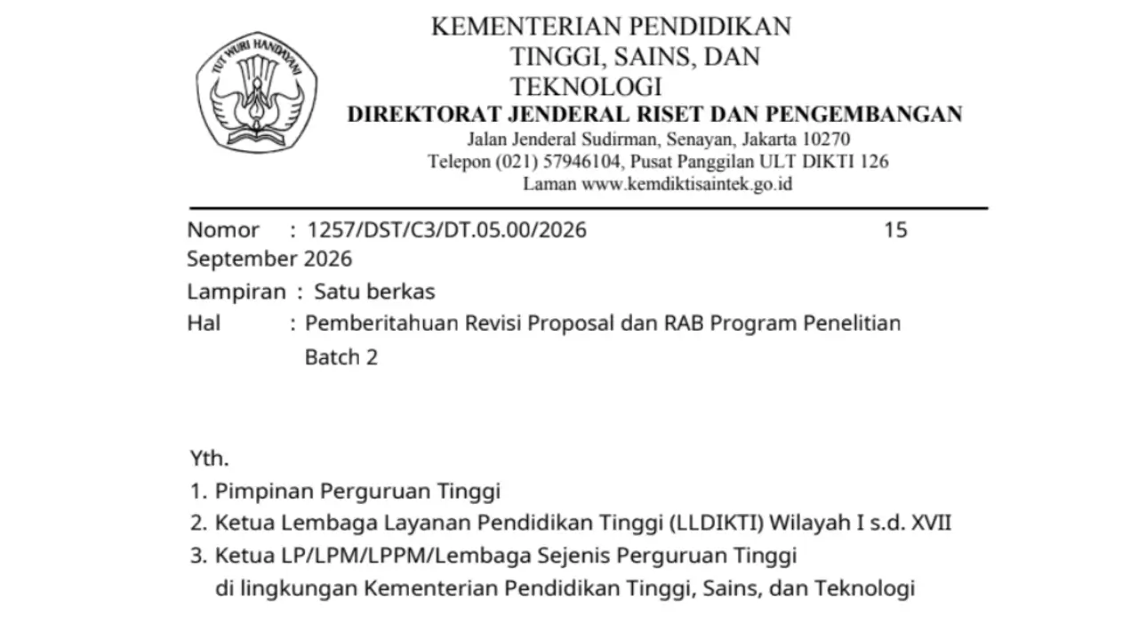 Deadline Unggah Revisi Proposal Penelitian BIMA Batch 2 2026