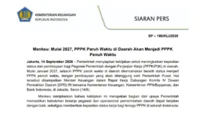 PPPK Paruh Waktu Akan Menjadi PPPK Penuh Waktu Mulai 2027 dan Ditanggung Pusat