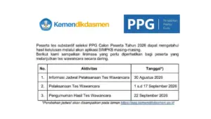 Jadwal Pengumuman Hasil Wawancara PPG Prajabatan 2026 Terbaru dan Link Cek Resmi