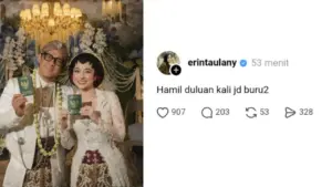Soal Pernikahan Andre Taulany dan Amanda Rigby, Respons Erin: “Hamil duluan kali jd buru2”