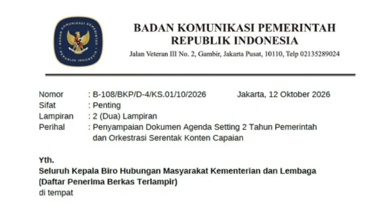 Bocor Salinan Surat BAKOM RI