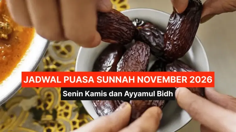Kalender Jadwal Puasa Senin Kamis dan Ayyamul Bidh November 2026