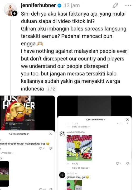ennifer Coppen dihujat netizen Malaysia usai kemenangan Timnas, istri Justin Hubner ungkap penyebab awalnya.