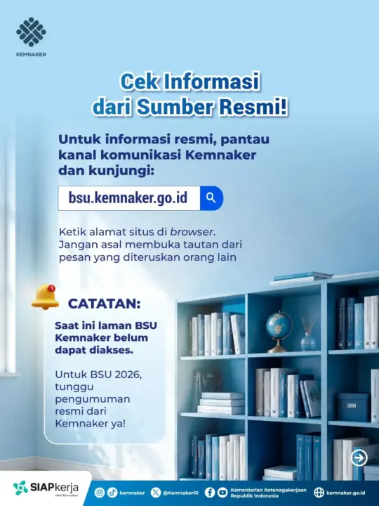 Laman BSU Kemnaker Belum Bisa Diakses