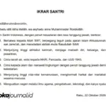 Teks Ikrar Santri 2026 Resmi dan Doa Peringatan Hari Santri Nasional