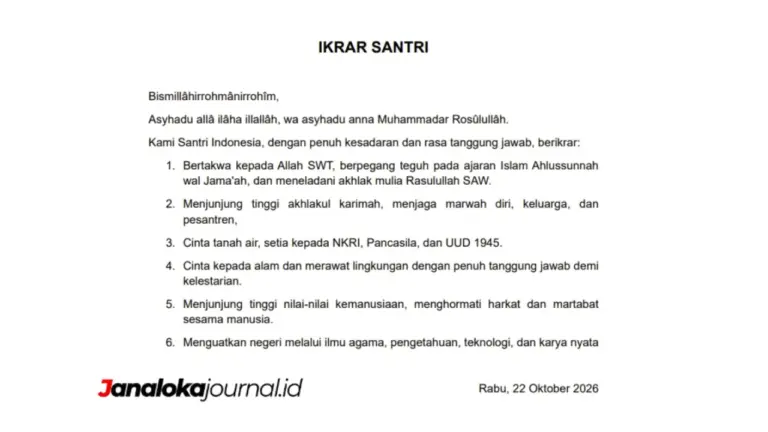 Teks Ikrar Santri 2026 Resmi dan Doa Peringatan Hari Santri Nasional