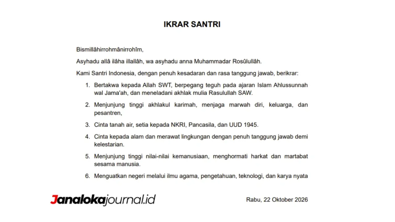 Teks Ikrar Santri 2026