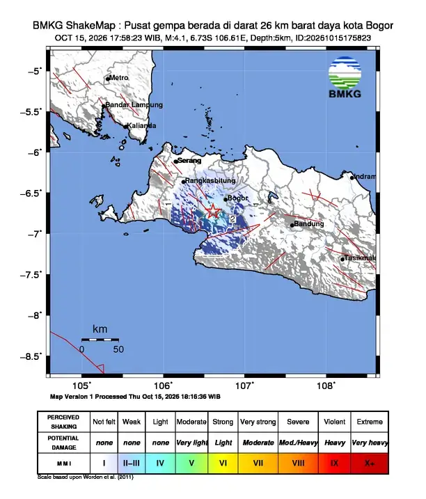 gempa terkini 2 menit yang lalu bogor jawa barat